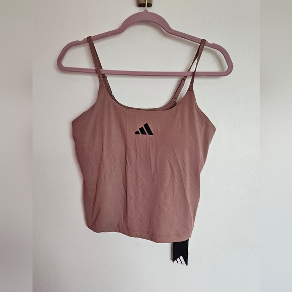 New SET adidas Optime 3 Stripes Full Length High-Waisted Leggings & Top Sz M - Picture 4 of 7